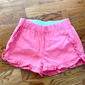 Jcrew girls shorts frills on bottom like new size 7 orange/pink